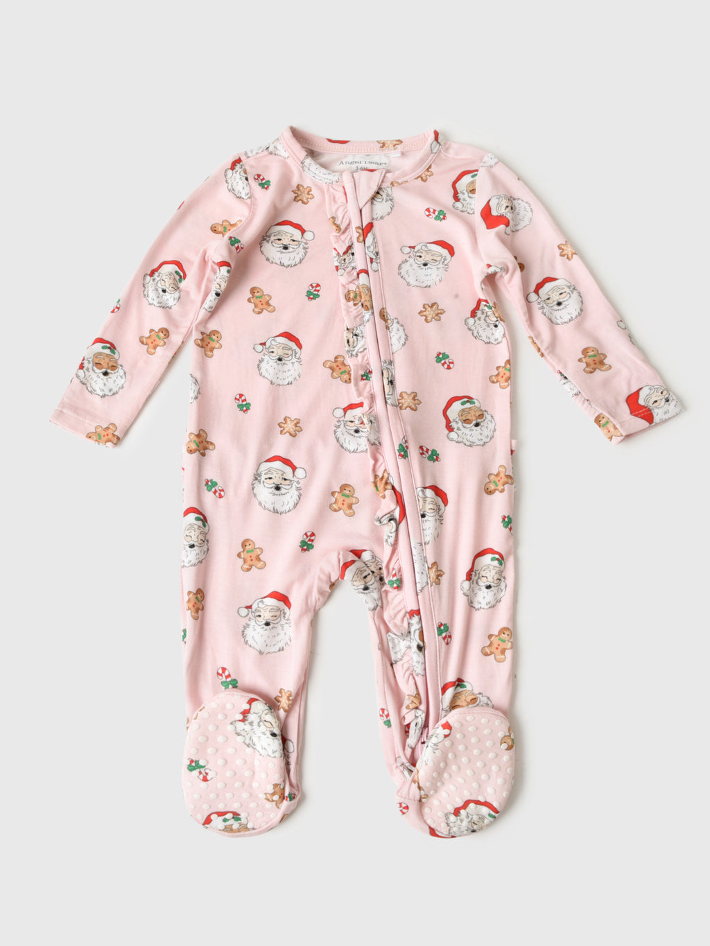 Angel Dear Baby Girls' 2-Way Ruffle Zipper Footie - Saint Bernard