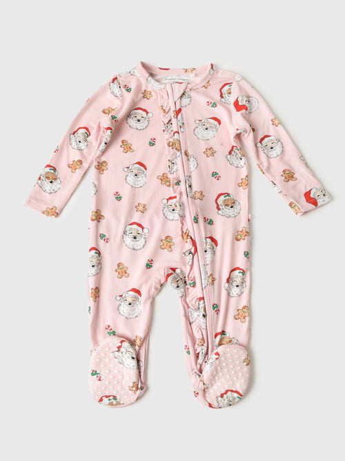 Angel Dear Baby Girls' 2-Way Ruffle Zipper Footie