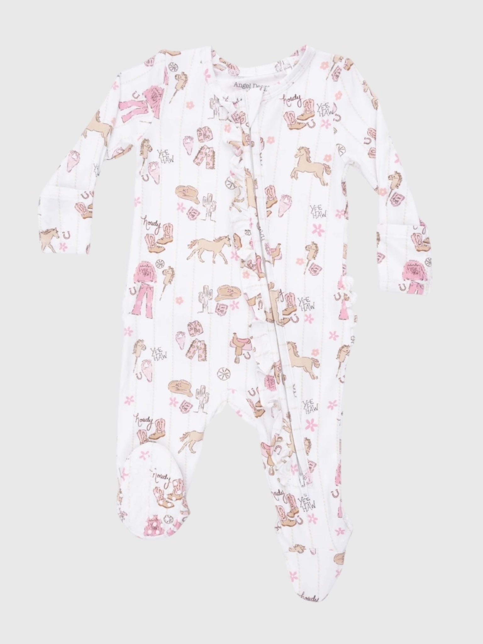 Angel Dear Baby Girls' 2-Way Zipper Ruffle Footie - Saint Bernard