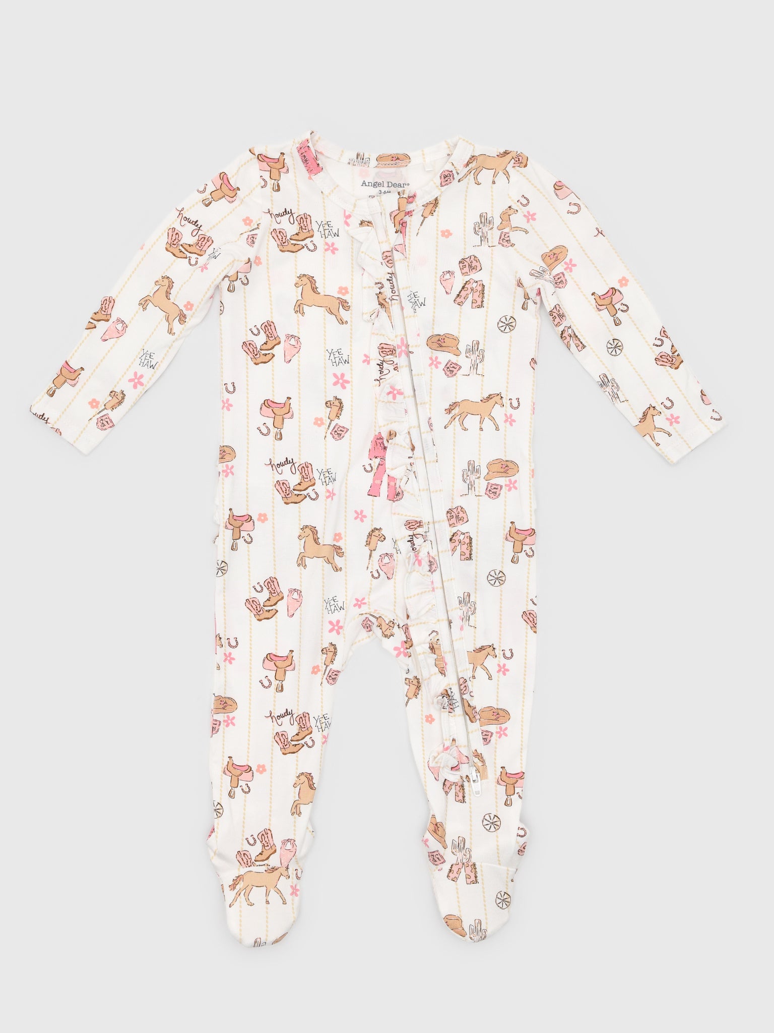 Angel Dear Baby Girls' 2-Way Zipper Ruffle Footie - Saint Bernard