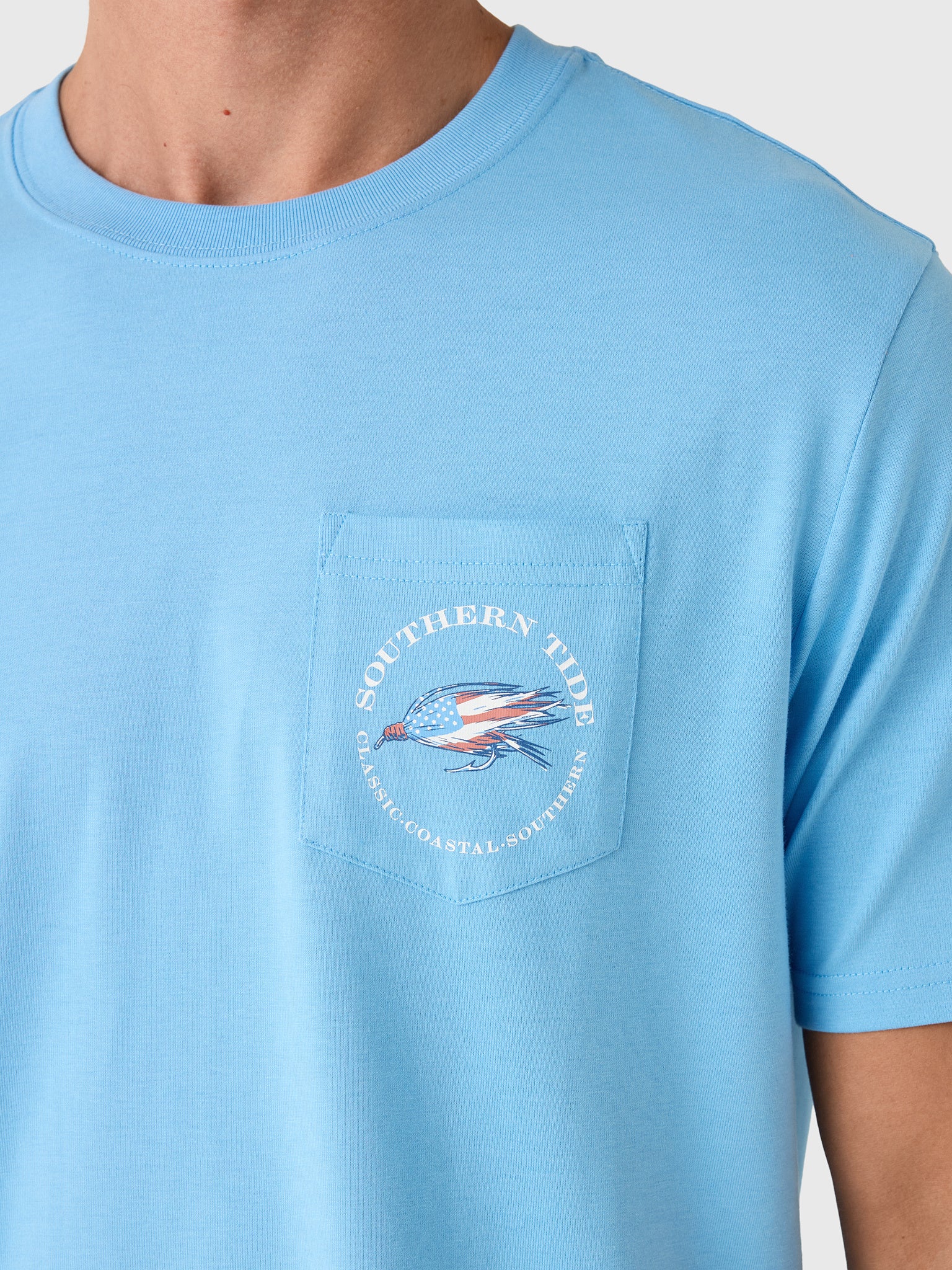 Southern Tide Men's Americana Trout Basket Short Sleeve T-Shirt - Saint Bernard