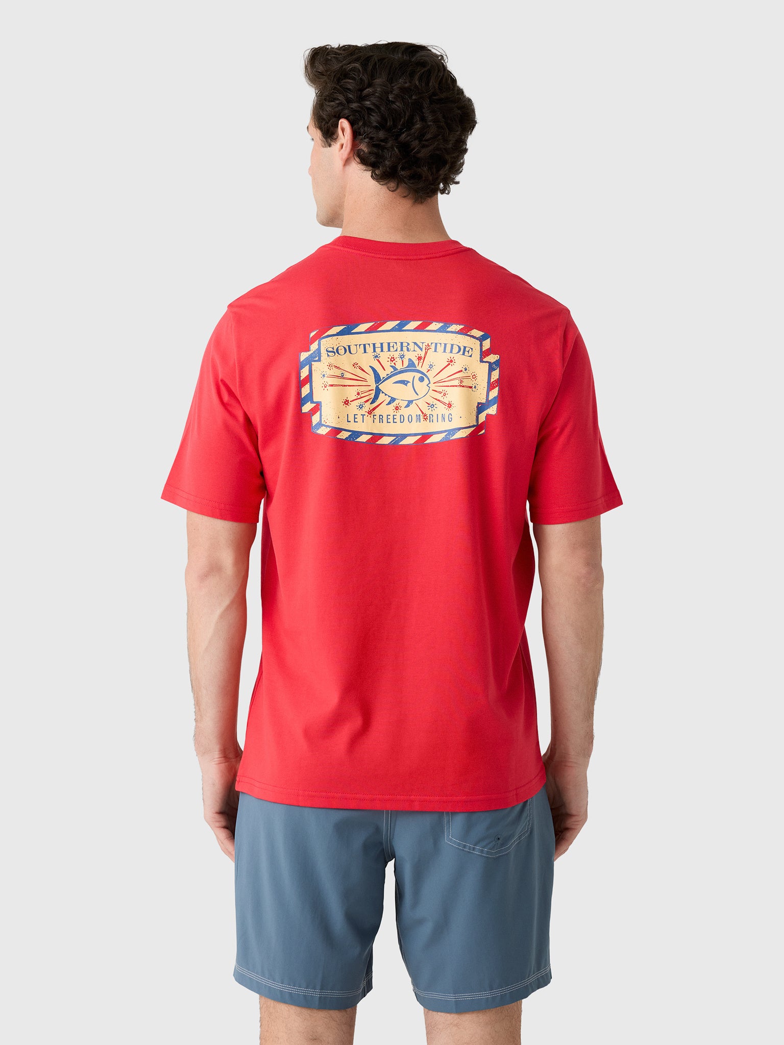 Southern Tide Men's Vintage Firecracker Label Short Sleeve T-Shirt