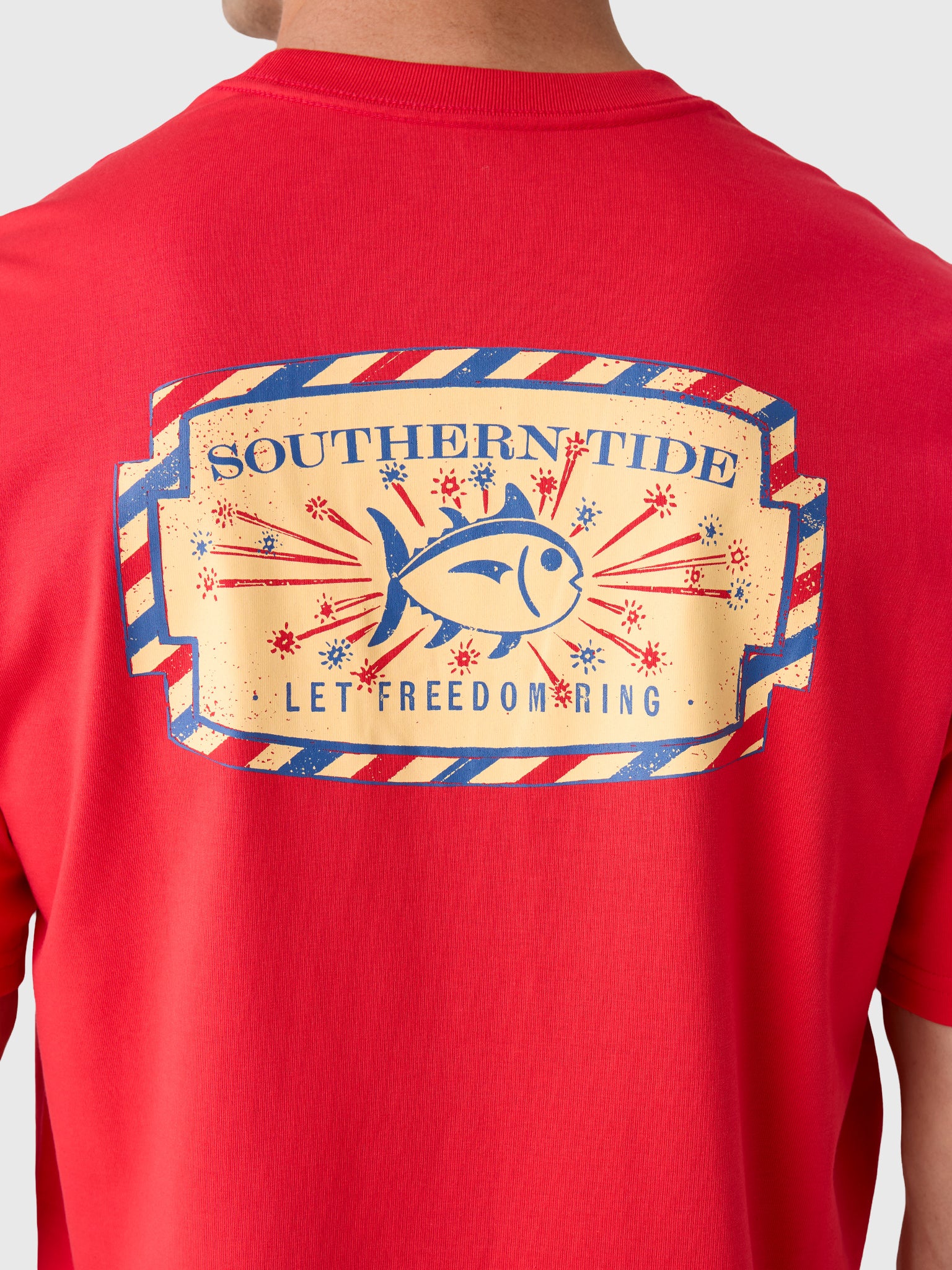 Southern Tide Men's Vintage Firecracker Label Short Sleeve T-Shirt