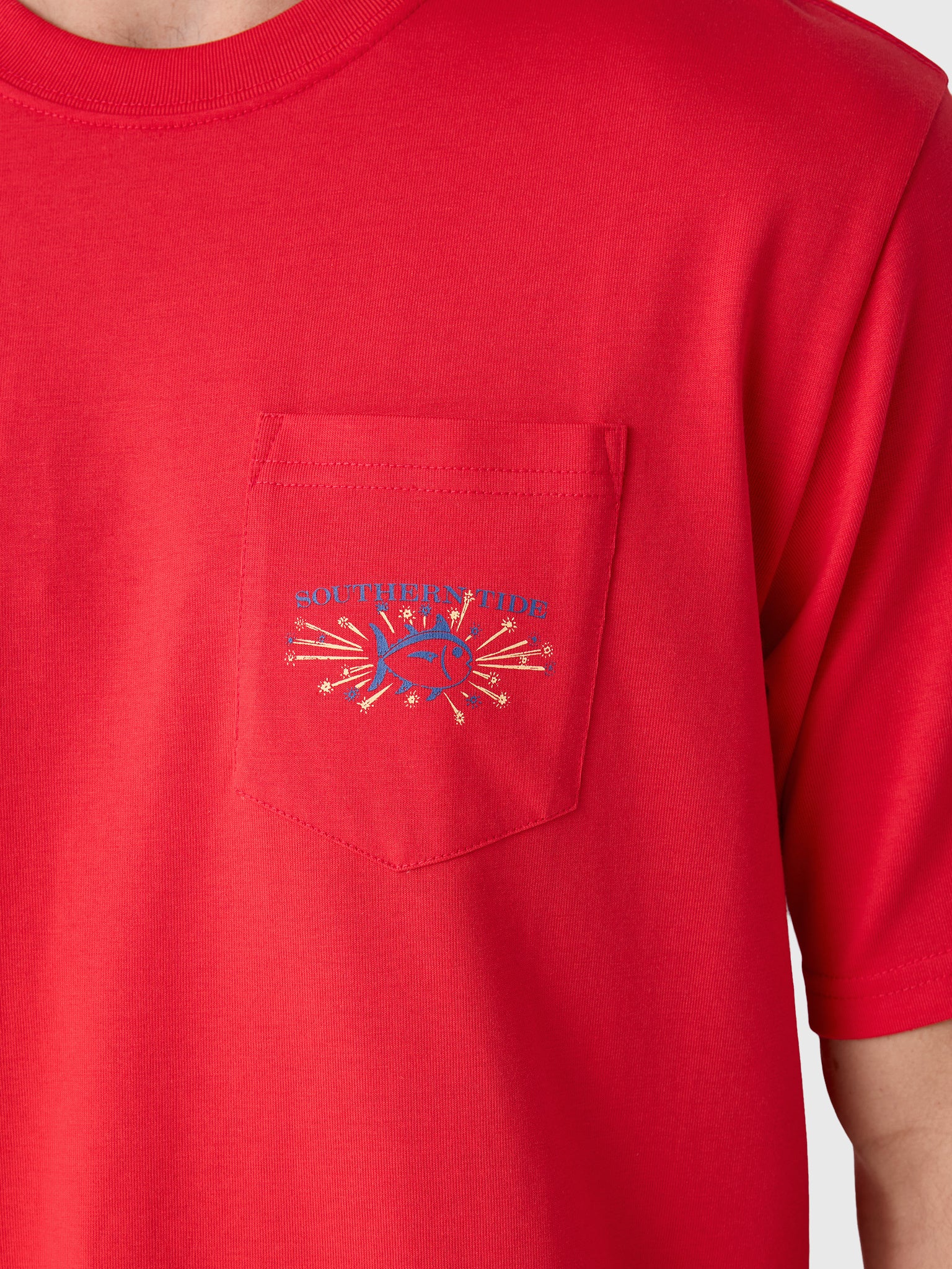 Southern Tide Men's Vintage Firecracker Label Short Sleeve T-Shirt