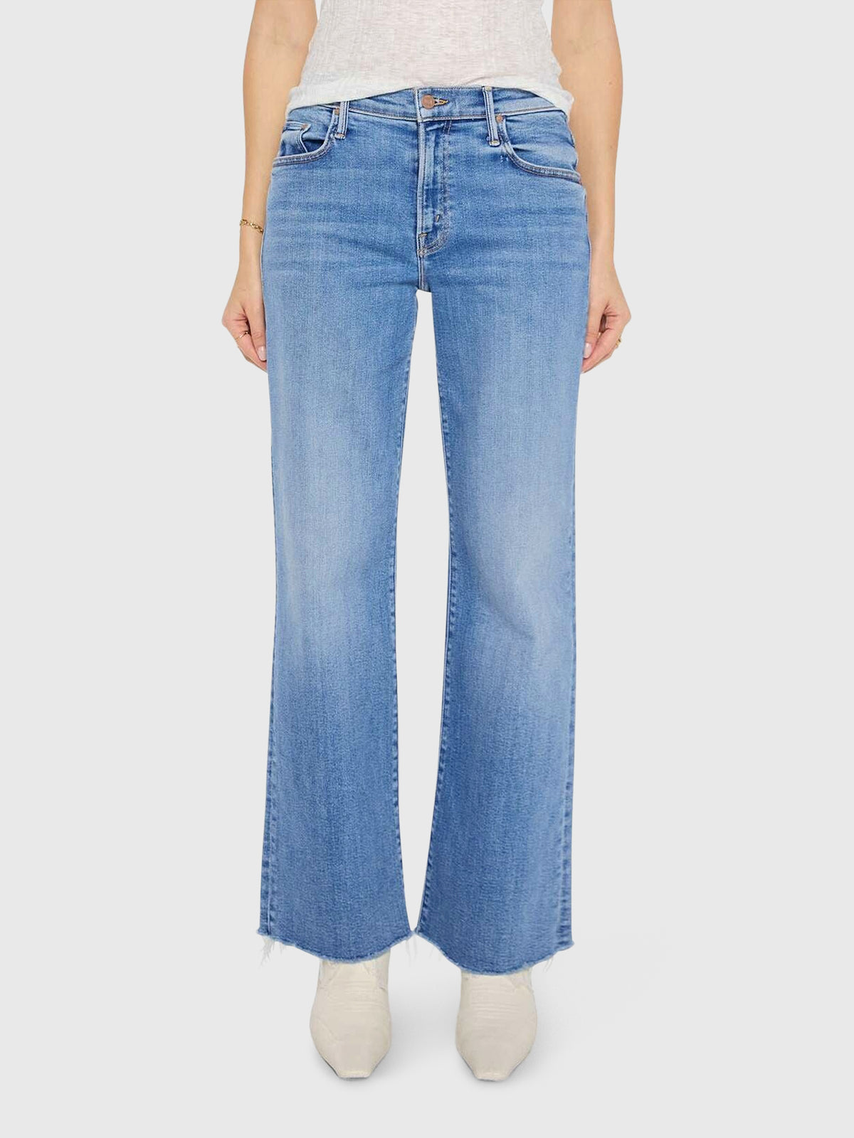 Mother Women's The Mid Rise Maven Skimp Fray Jean - Saint Bernard