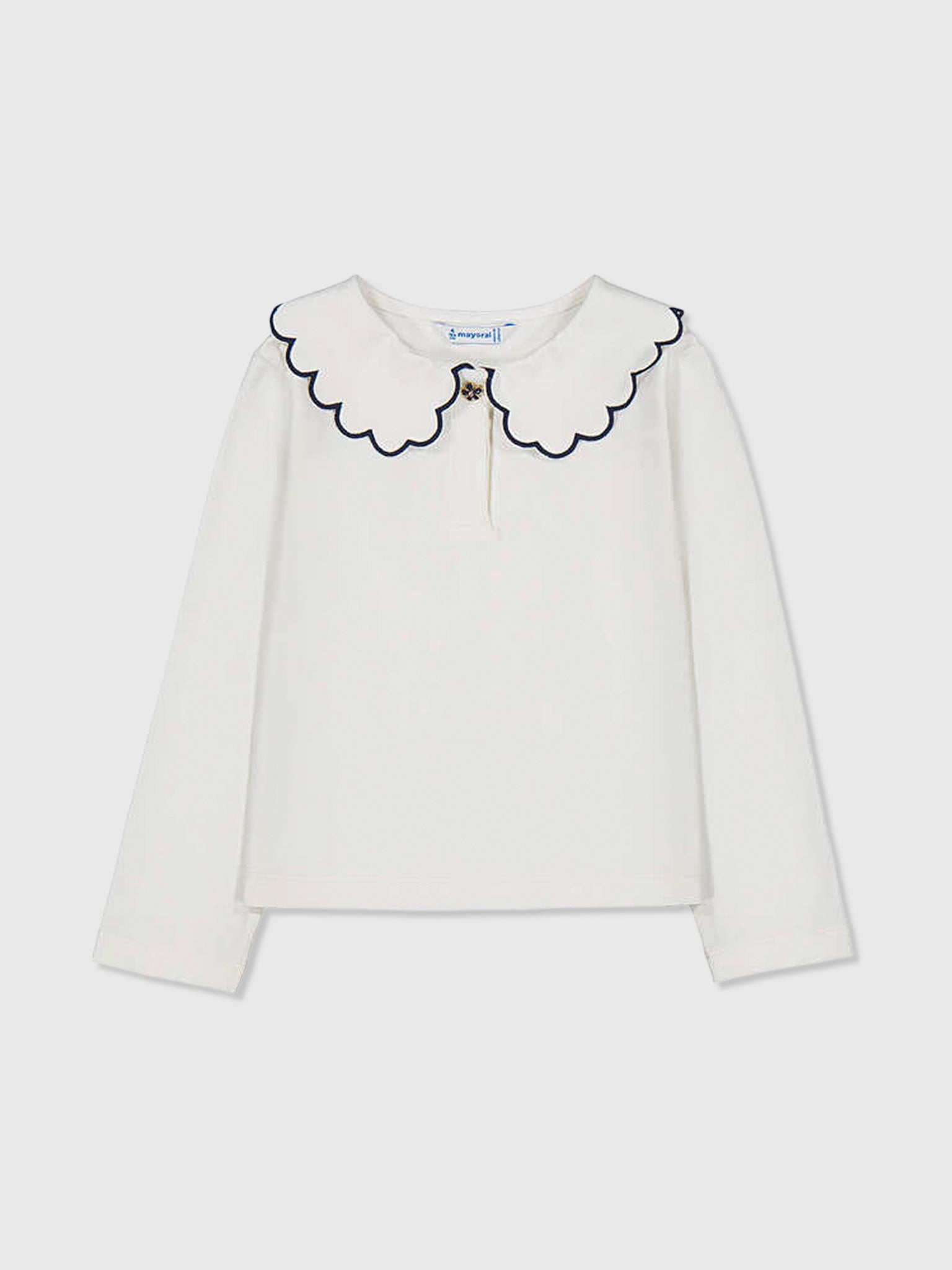 Mayoral Girls' Long Sleeve Basic Polo