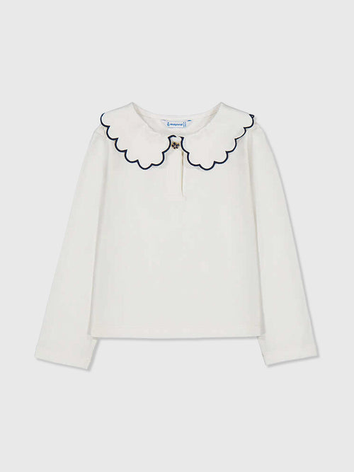 Mayoral Girls' Long Sleeve Basic Polo