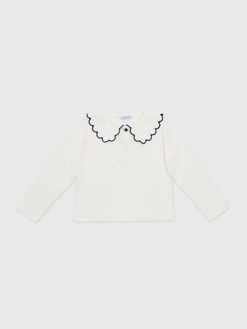 Mayoral Girls' Long Sleeve Basic Polo