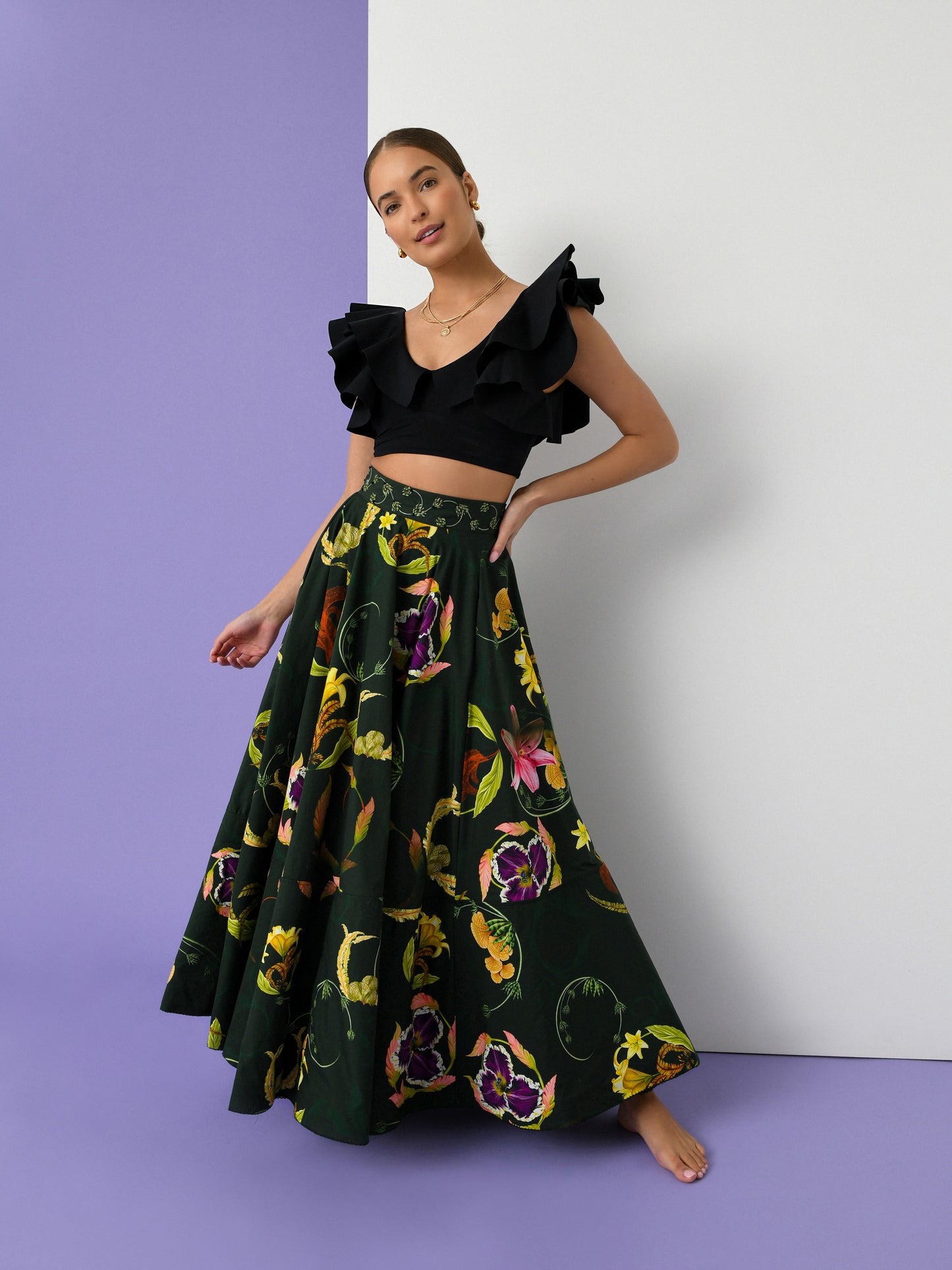 Agua By Agua Bendita Women's Bergamota Marina Maxi Skirt - Saint Bernard