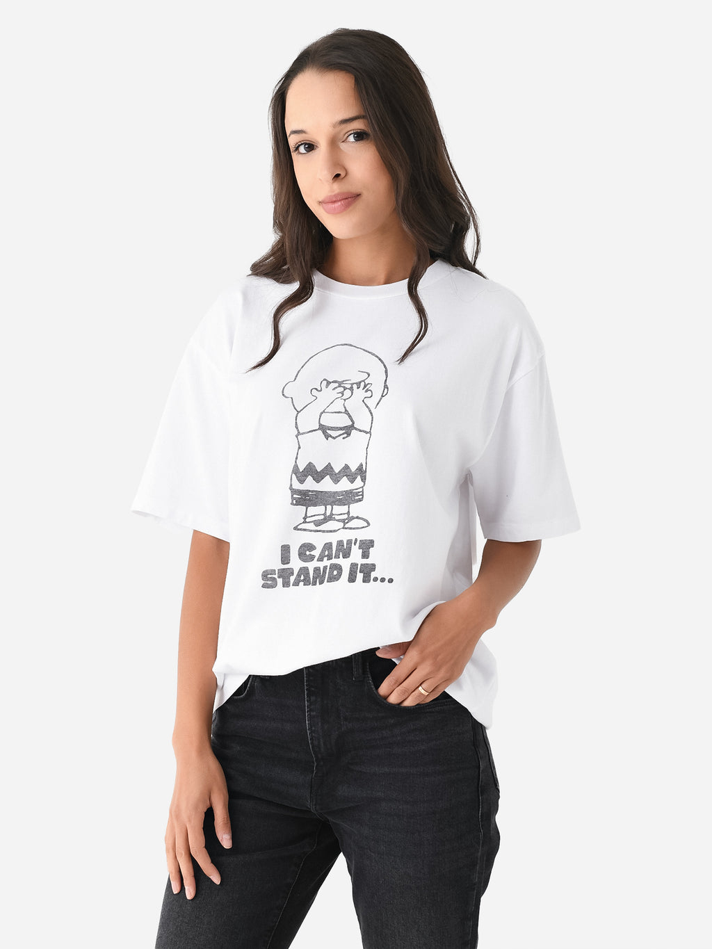 Re/Done Women's Peanuts Can't Stand It 90s Easy Tee - Saint Bernard