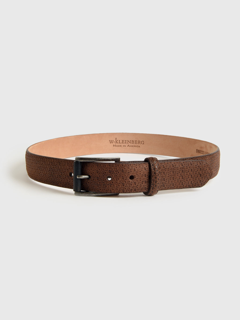 W. Kleinberg Men's Blue Eyes Leather Belt - Saint Bernard