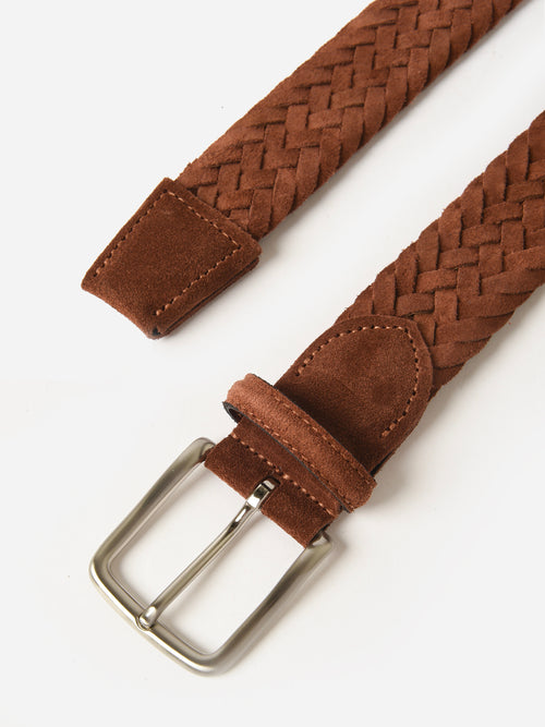 W. Kleinberg Men's Woven Italian Suede Belt