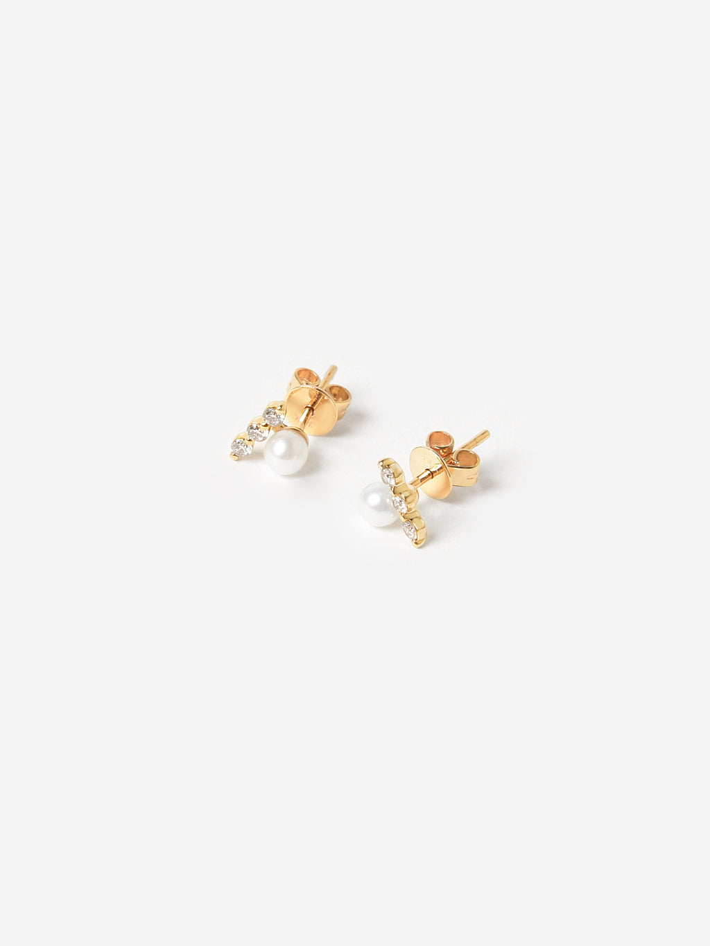Francie B. Women's Pearl Diamond Stud Earrings - Saint Bernard