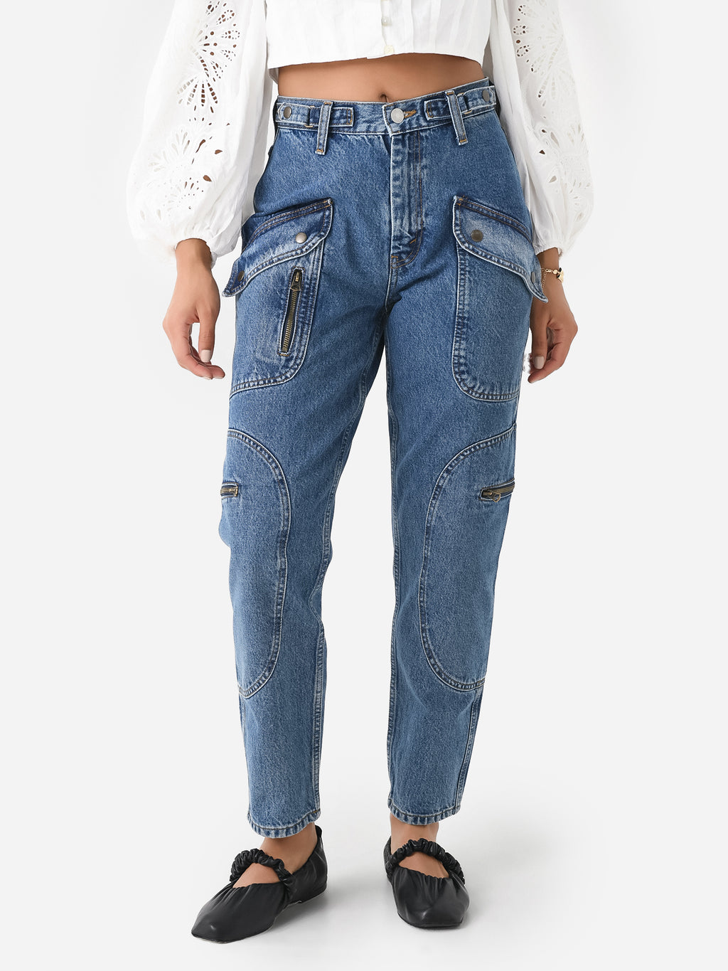 Re/Done Women's Racer Taper Jean - Saint Bernard