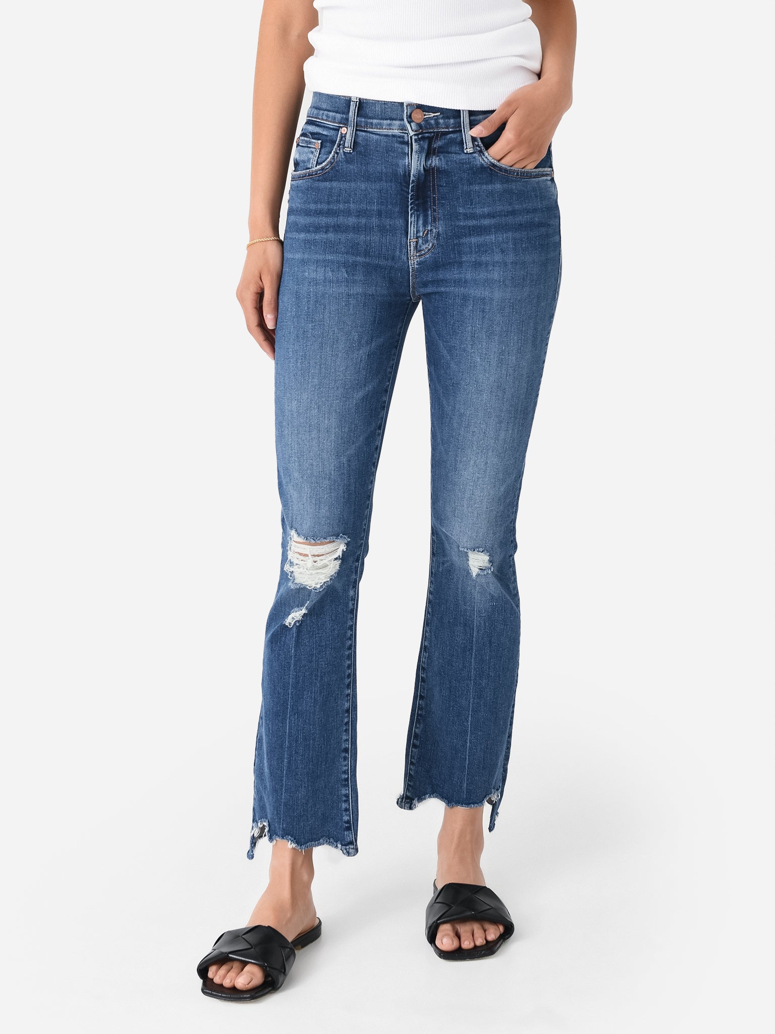 Mother Women's The Insider Crop Step Chew Jean - Saint Bernard
