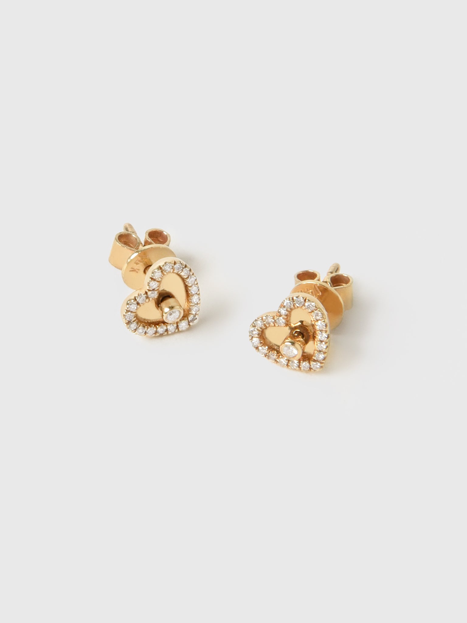 Francie B. Diamond Heart Stud Earrings - Saint Bernard