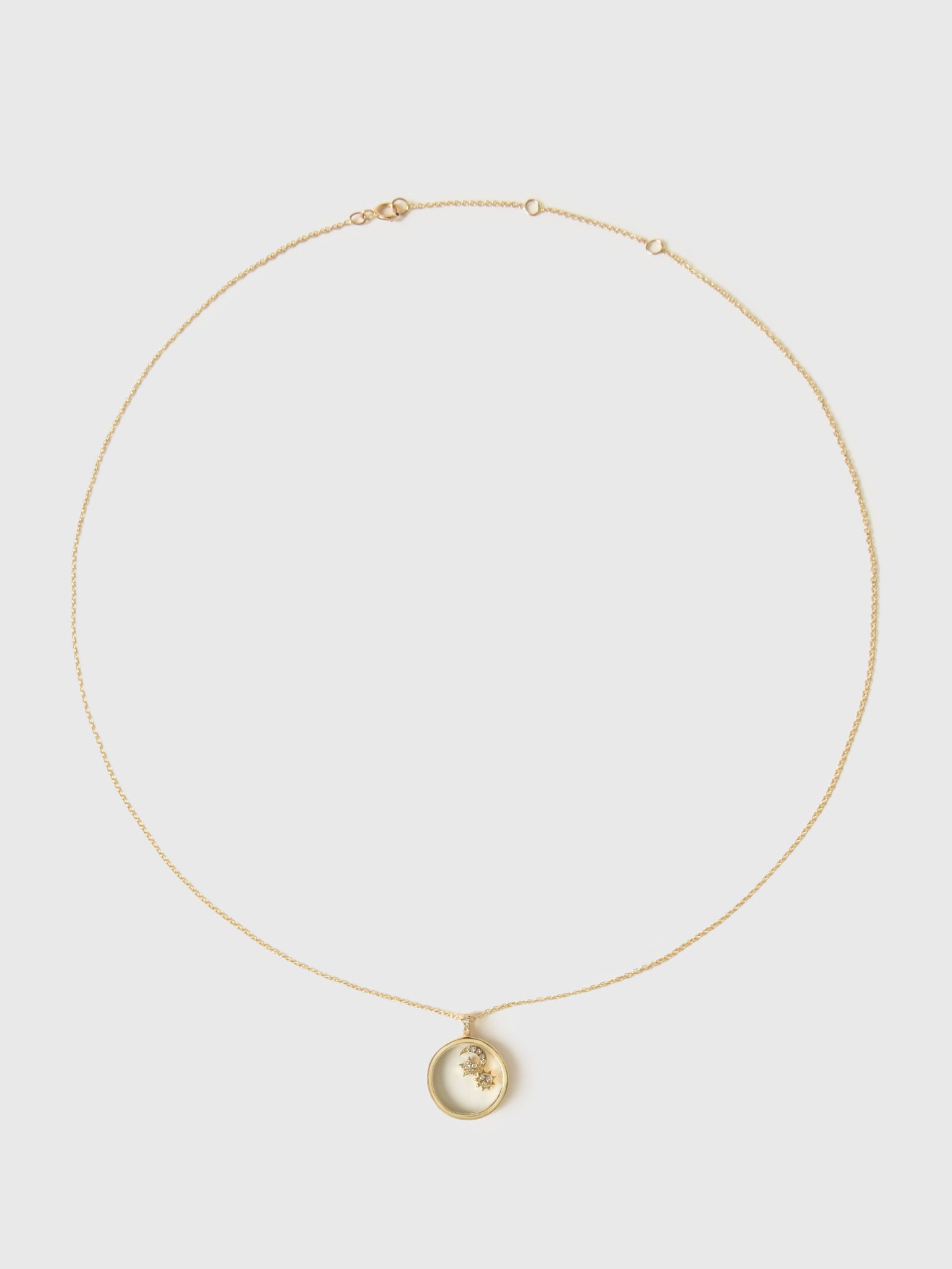 Francie B. Diamond Star + Moon Shaker Necklace - Saint Bernard