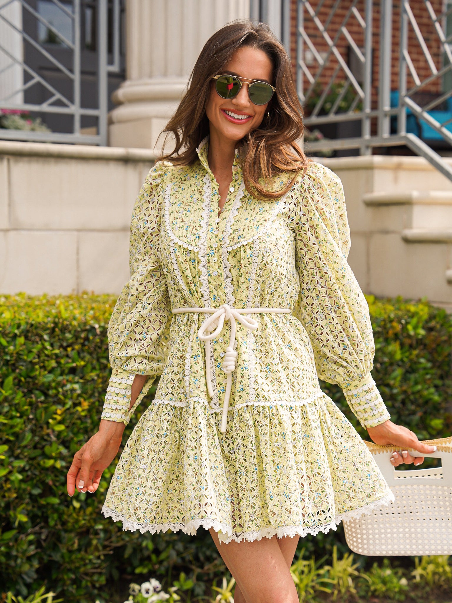 maeve embroidered mini dress Embroidered Mini Dress