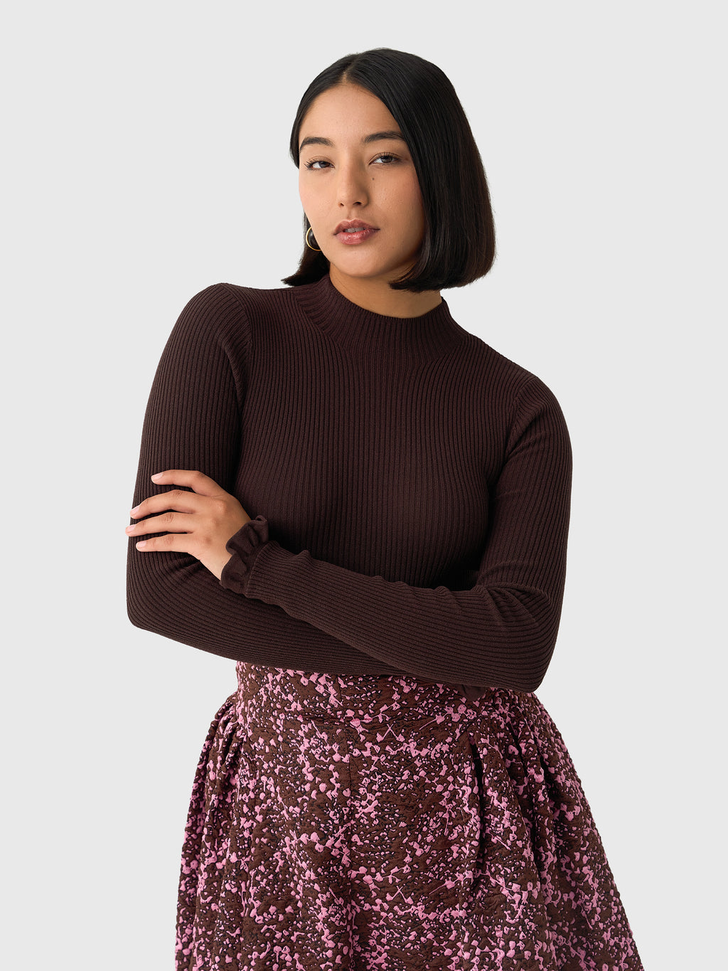 CLEA Women's Alina Ruffle Hem Knit Top - Saint Bernard