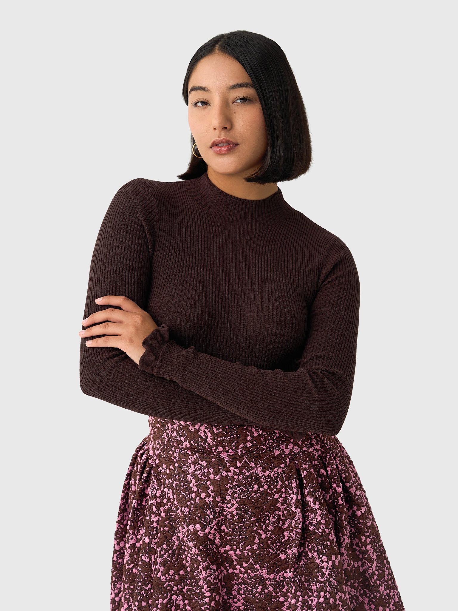 CLEA Women's Alina Ruffle Hem Knit Top - Saint Bernard