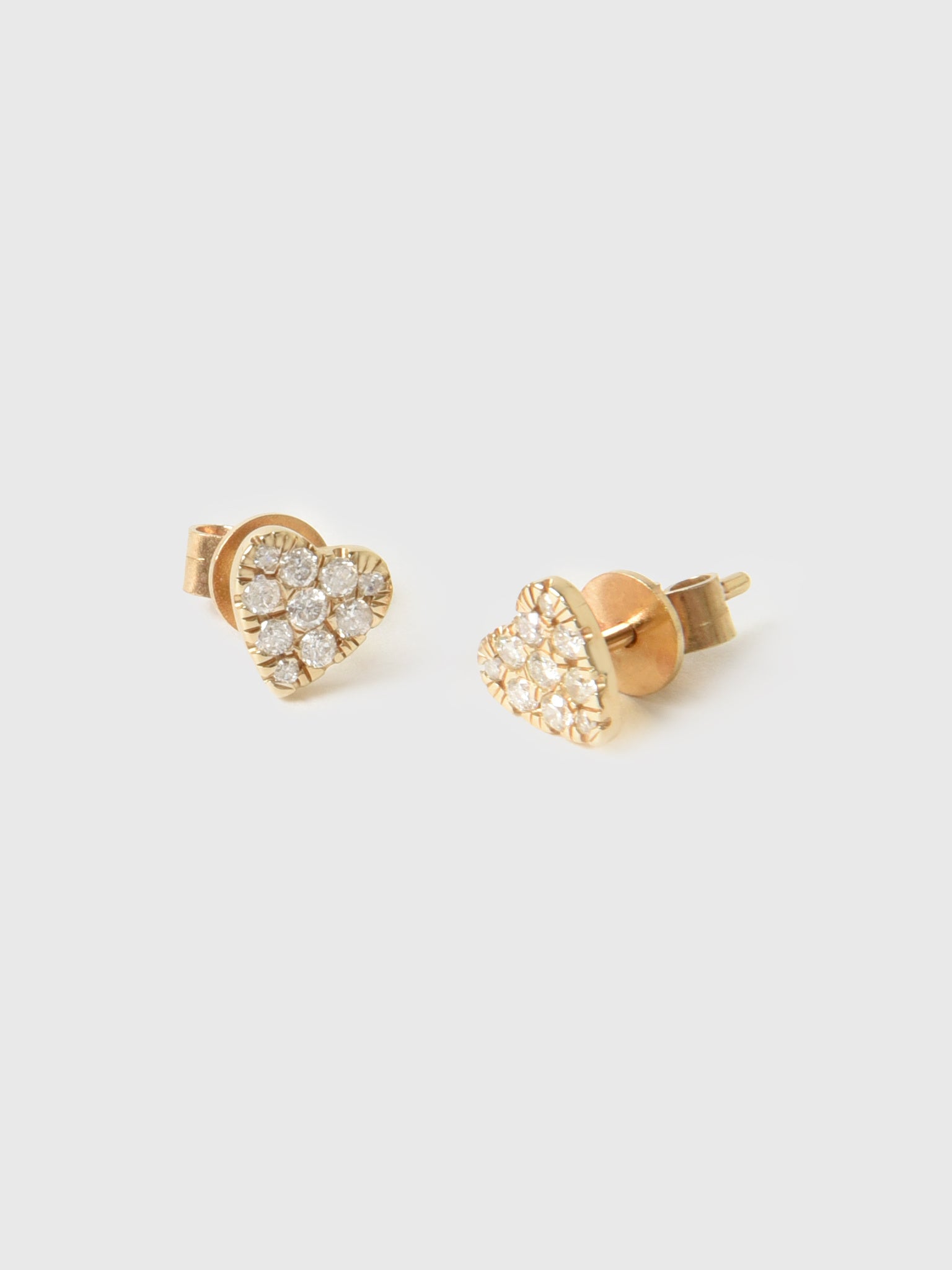 Francie B. Diamond Heart Shape Stud Earrings - Saint Bernard