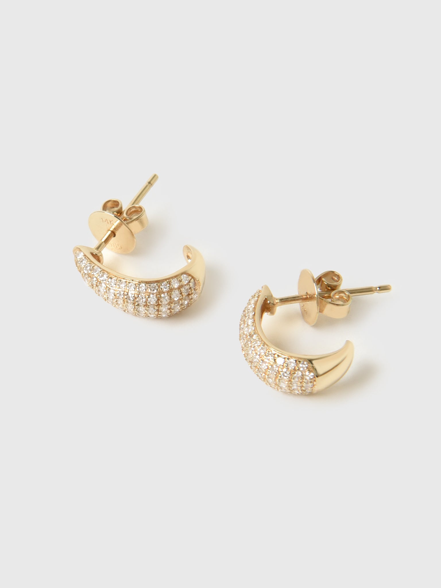 Francie B. Diamond Curved Earrings - Saint Bernard