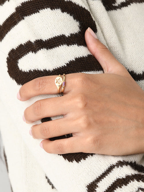 Francie B. Baguette Pink Sapphire Ring