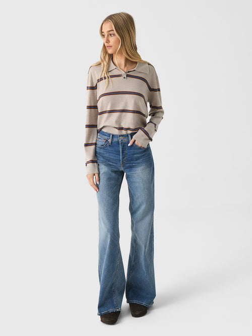 Re/Done Women's Mid Rise Wide Leg Jean