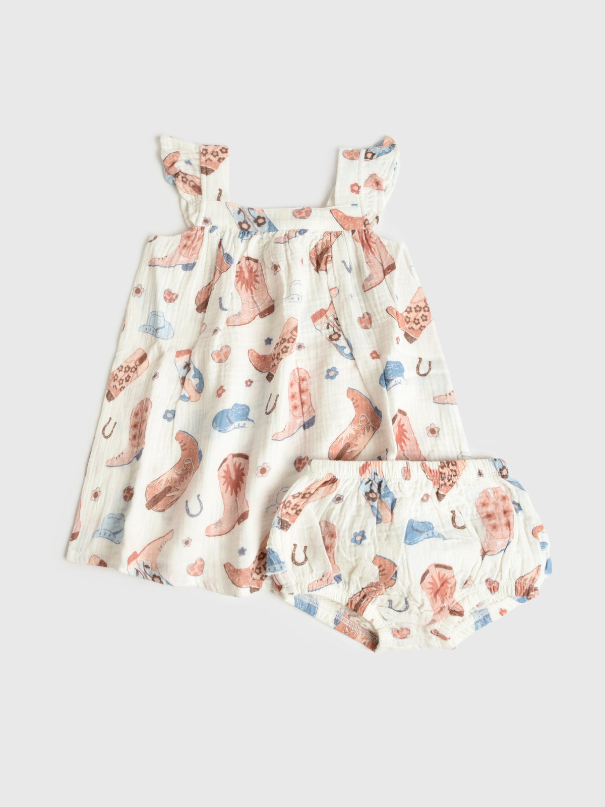 Angel Dear Baby Girls' Cowboy Boots Sundress Set Saint Bernard