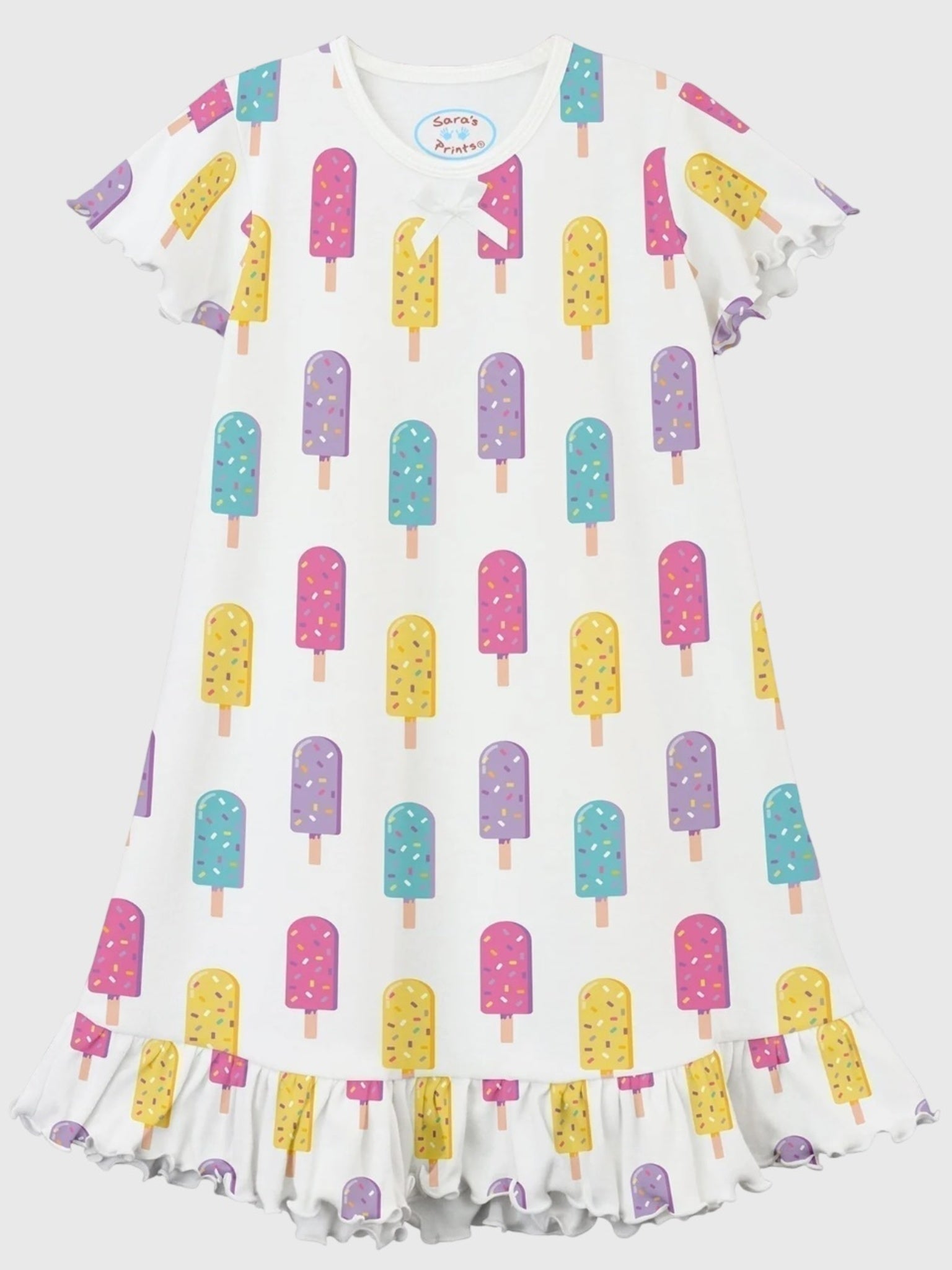Sara's Prints Girls' Short Sleeve Nightie - Saint Bernard