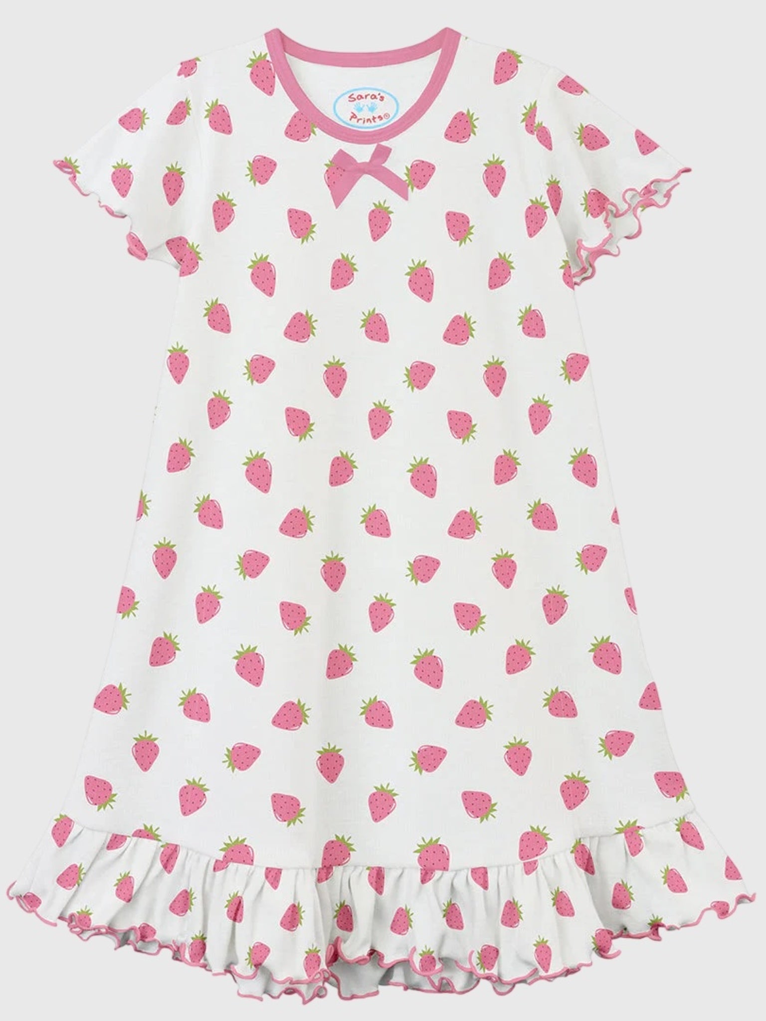 Sara's Prints Girls' Short Sleeve Nightie - Saint Bernard