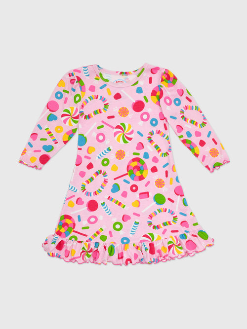 Sara's Prints Girls' Long Sleeve Nightgown - Saint Bernard