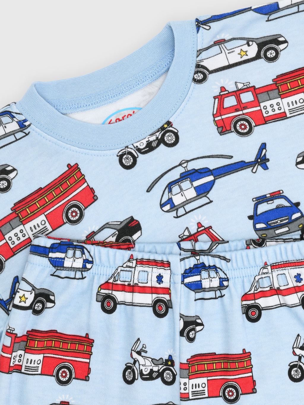 Sara's Prints Kids' Classic Loose Fitting Long John Style Pajama Set - Saint Bernard