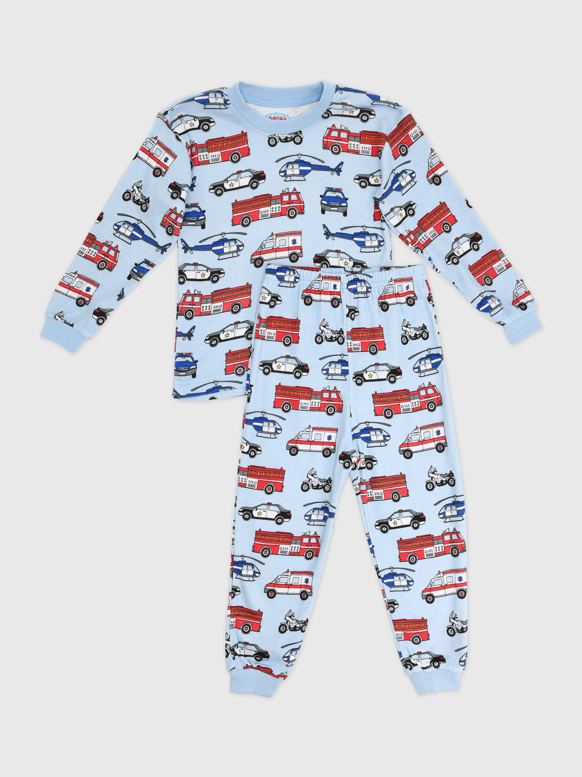 Sara's Prints Kids' Classic Loose Fitting Long John Style Pajama Set - Saint Bernard