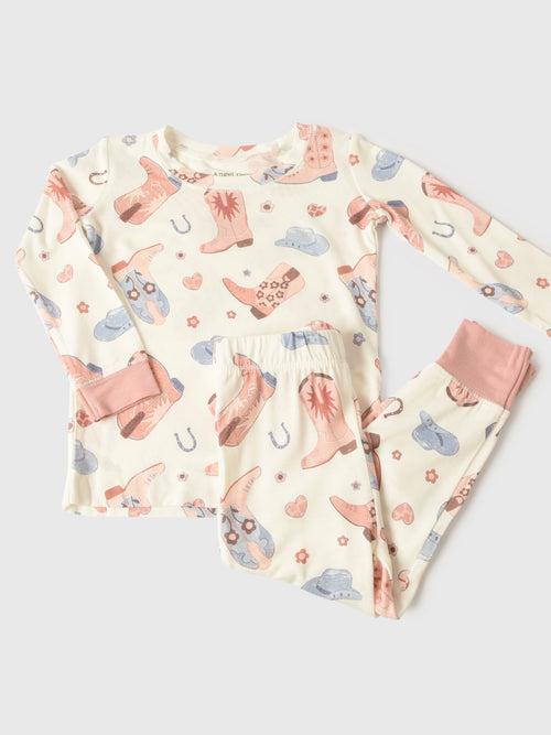 Angel Dear Girls' Cowboy Boots Lounge Wear Set