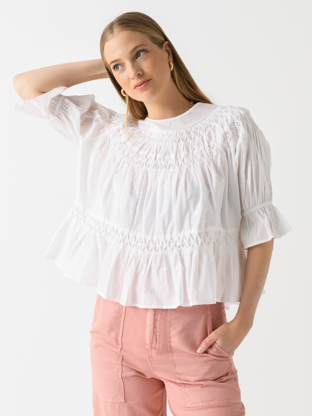 Merlette Women's Smocked Sol Blouse - Saint Bernard