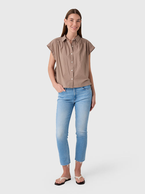 Mother Women's The Mid Rise Dazzler Crop Fray Jean