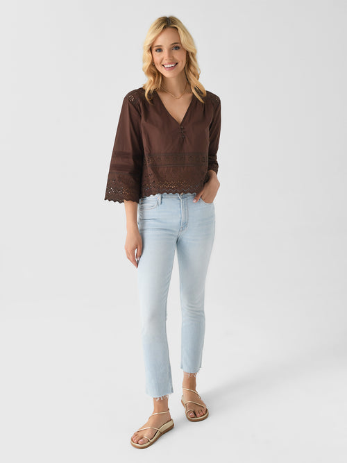 Mother Women's The Mid Rise Dazzler Crop Fray Jean