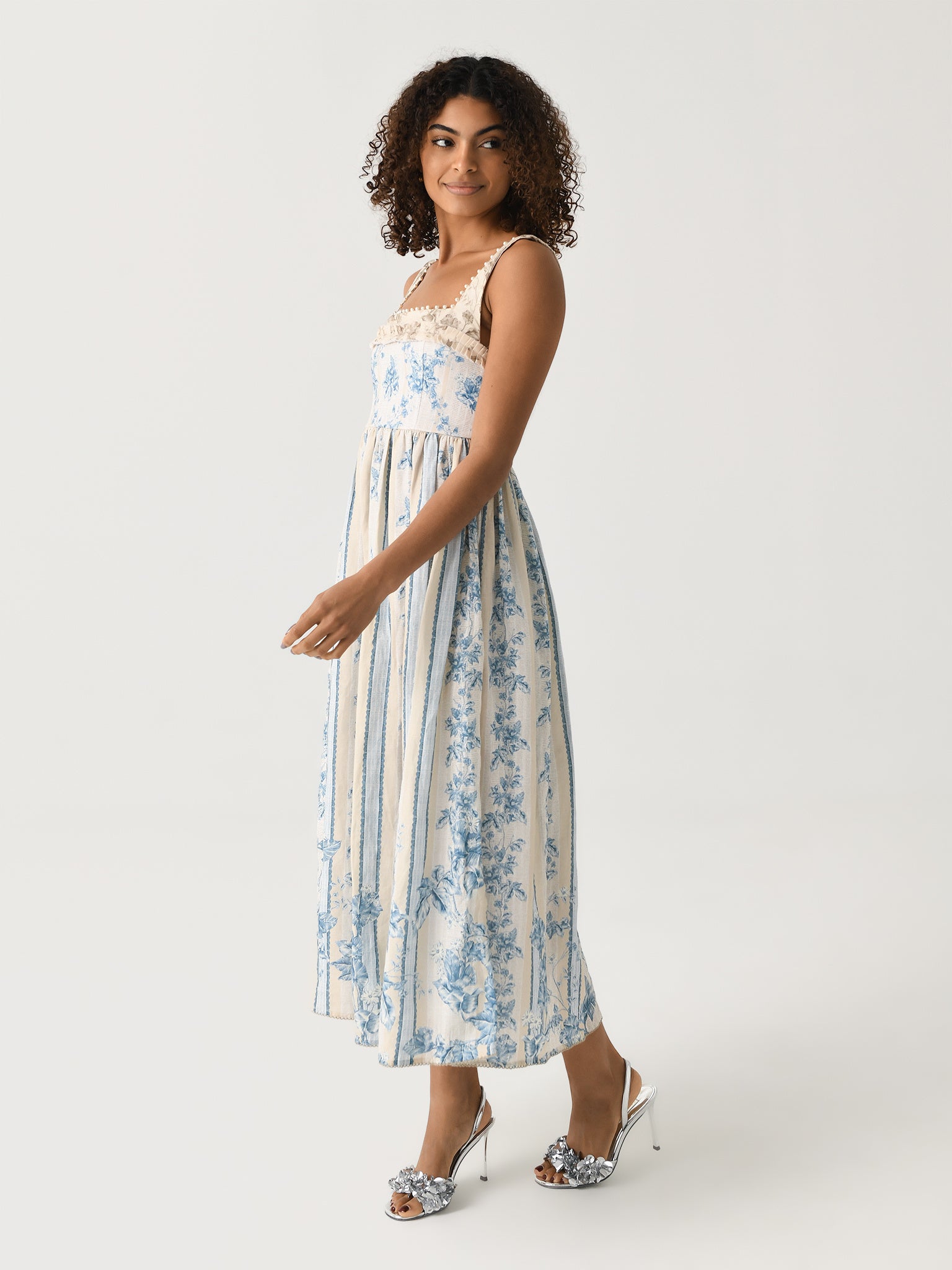 agua by agua bendita midi dress Balsa embellished embroidered linen halterneck midi dress - off-white