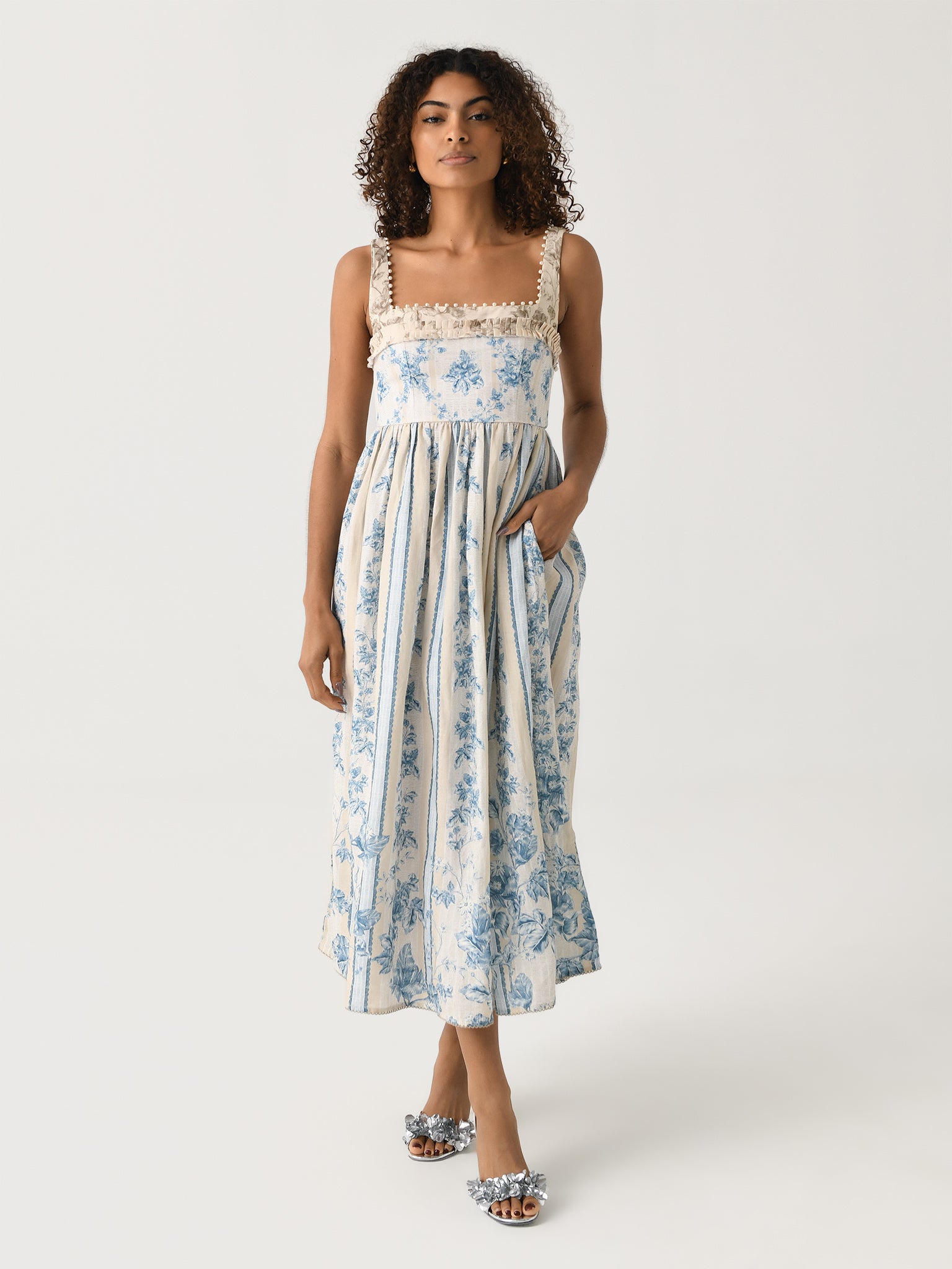 Agua By Agua Bendita Women's Barbara Bougainvillea Midi Dress