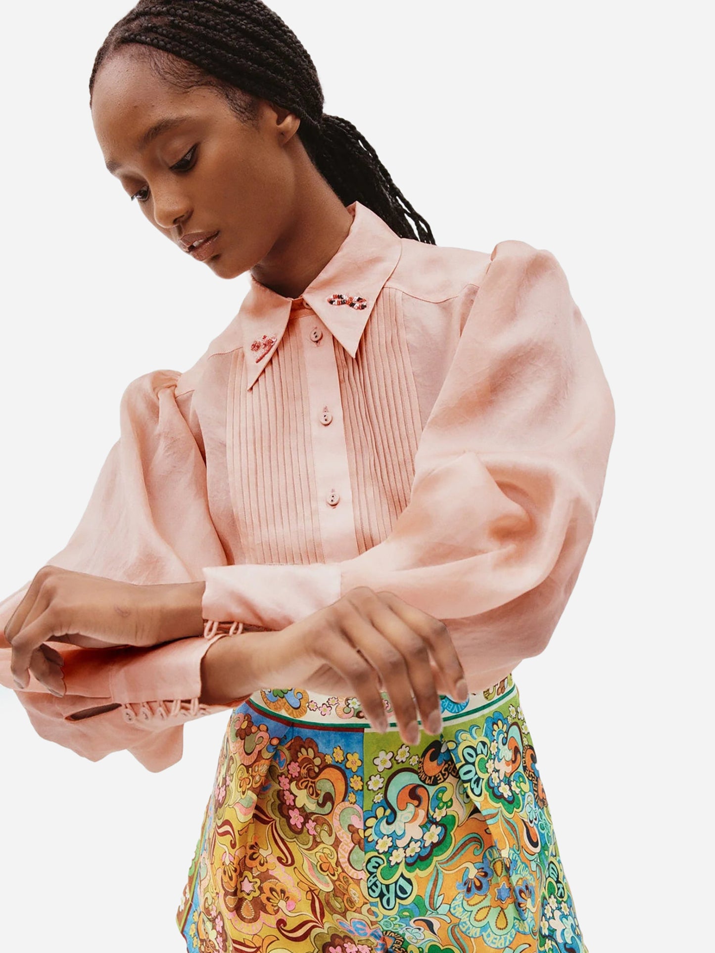 Alemais Women's Zelda Silk Embellished Blouse - Saint Bernard