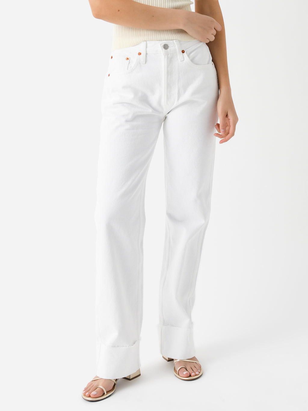 Re/Done Women's High Rise Loose Long Jean - Saint Bernard