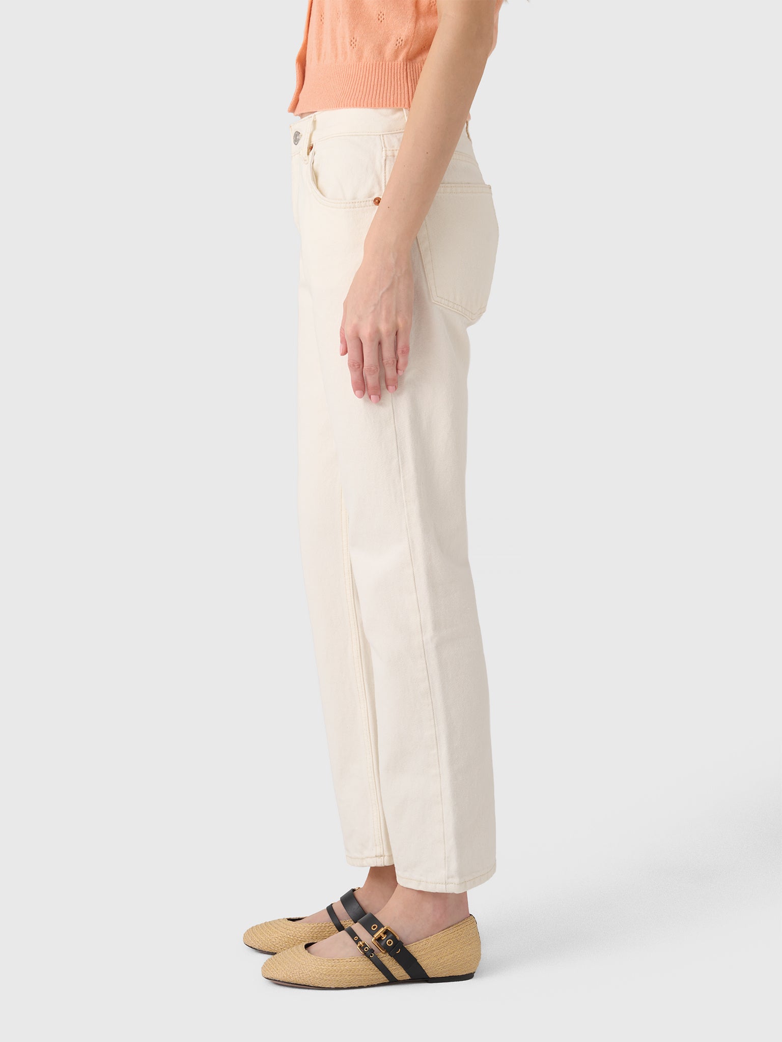 Re/Done Women's Mid Rise Blondie Crop Jean - Saint Bernard