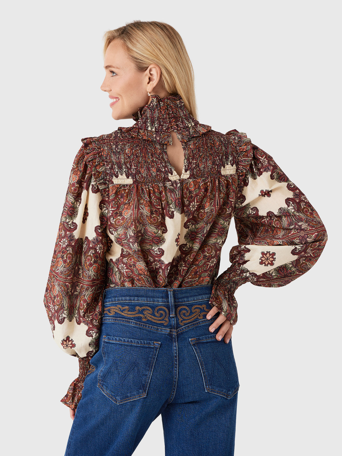 CLEA Women's Paige Shirred Blouse - Saint Bernard