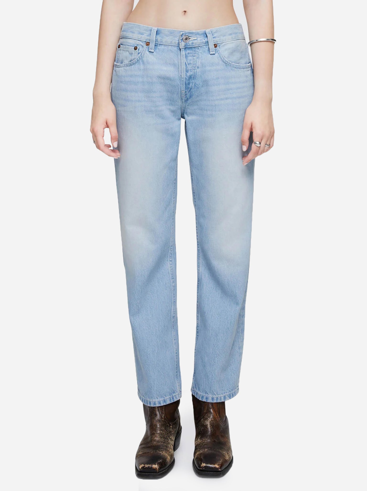 Re/Done Women's Easy Straight Crop Jean - Saint Bernard