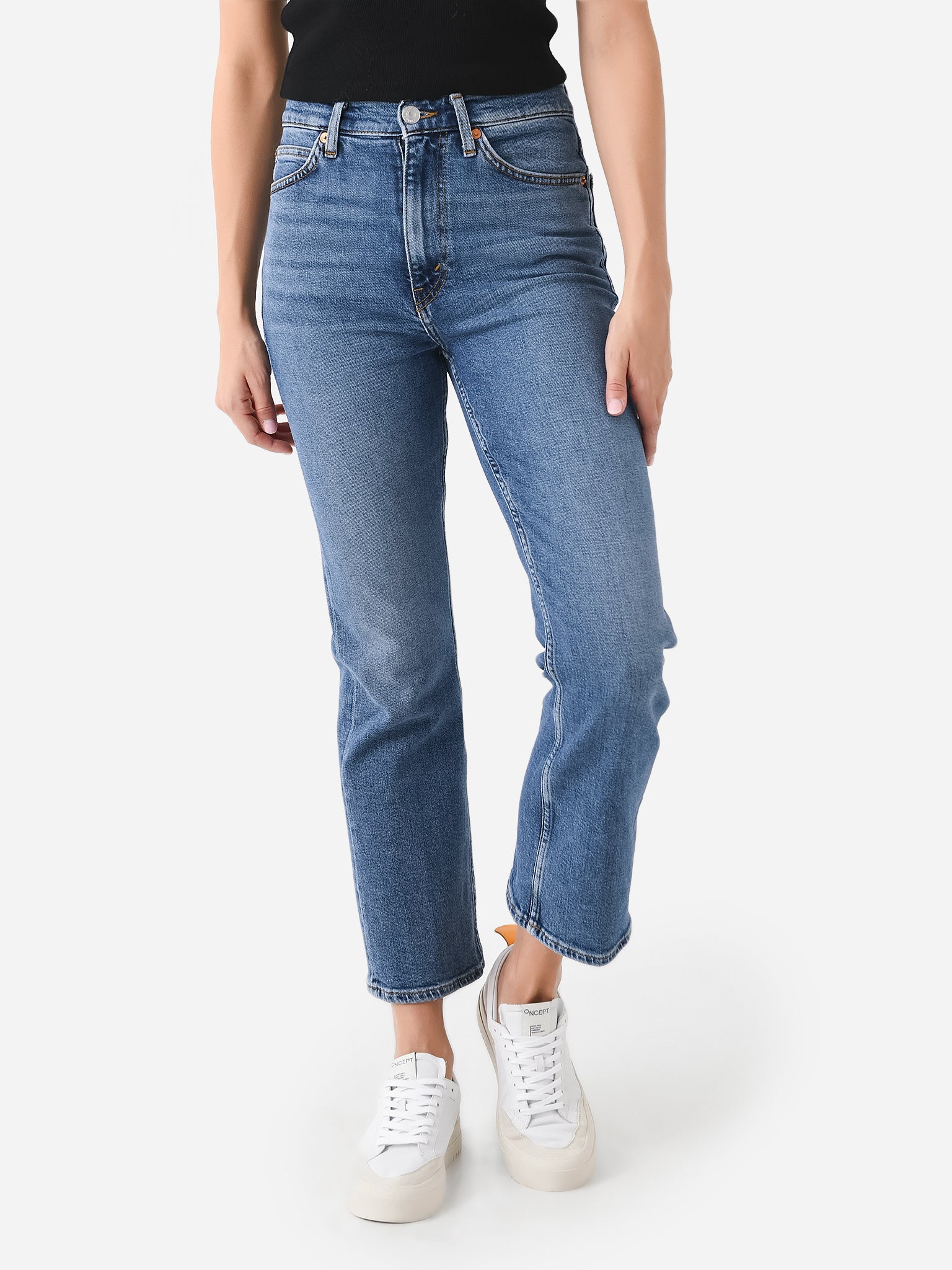 Re/Done Women's 70s Crop Boot Jean - Saint Bernard