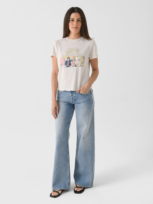Re/Done Women's Mid Rise Wide Leg Jean
