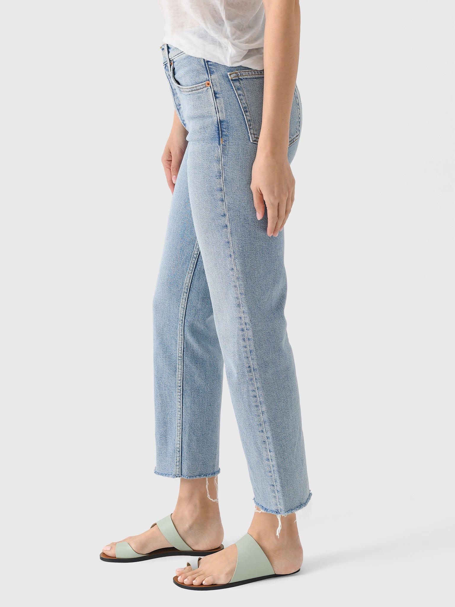 Re/Done Women's High Rise Stove Pipe Jean – Saint Bernard