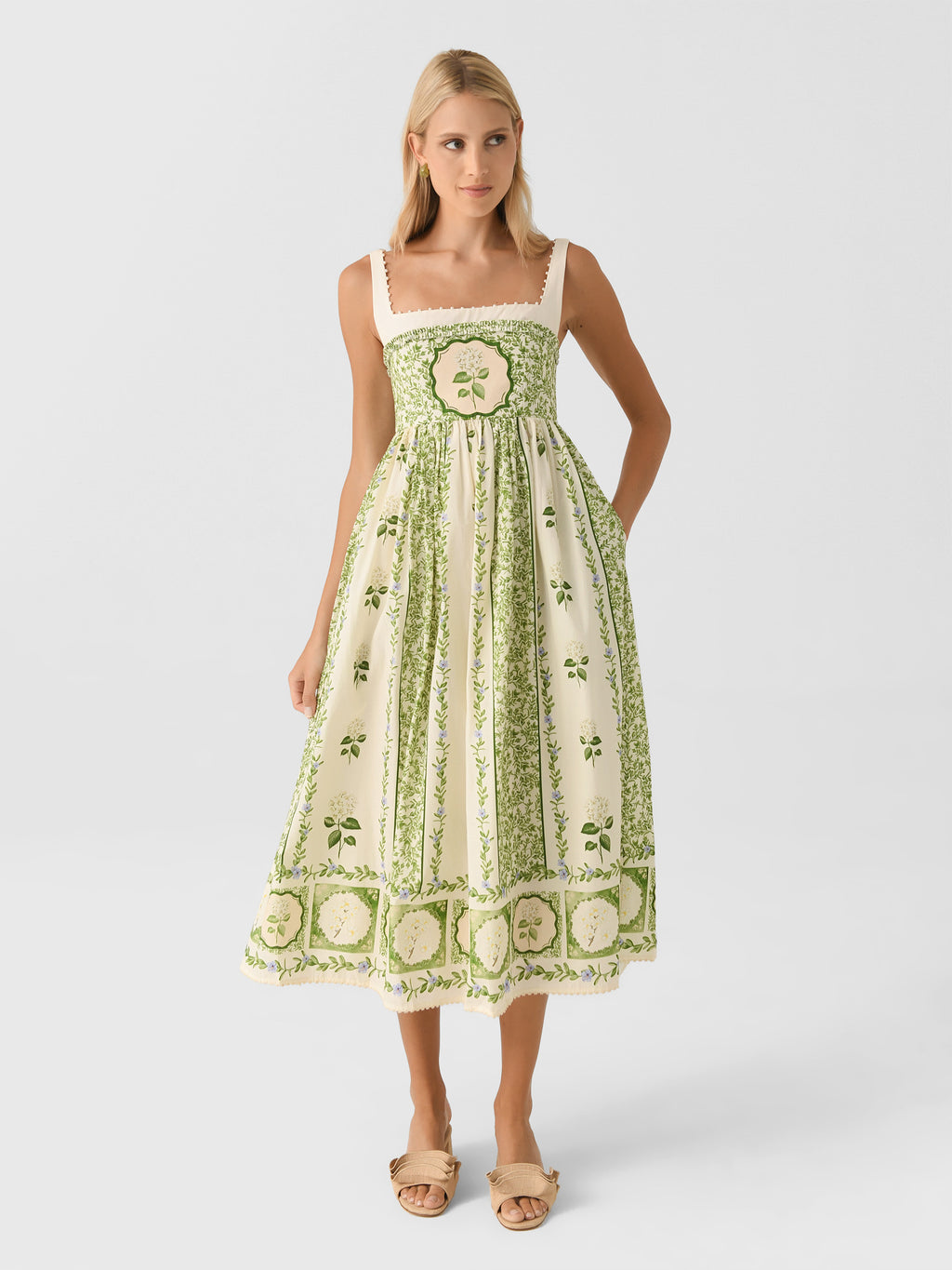 Agua By Agua Bendita Women's Barbara Wild Midi Dress - Saint Bernard