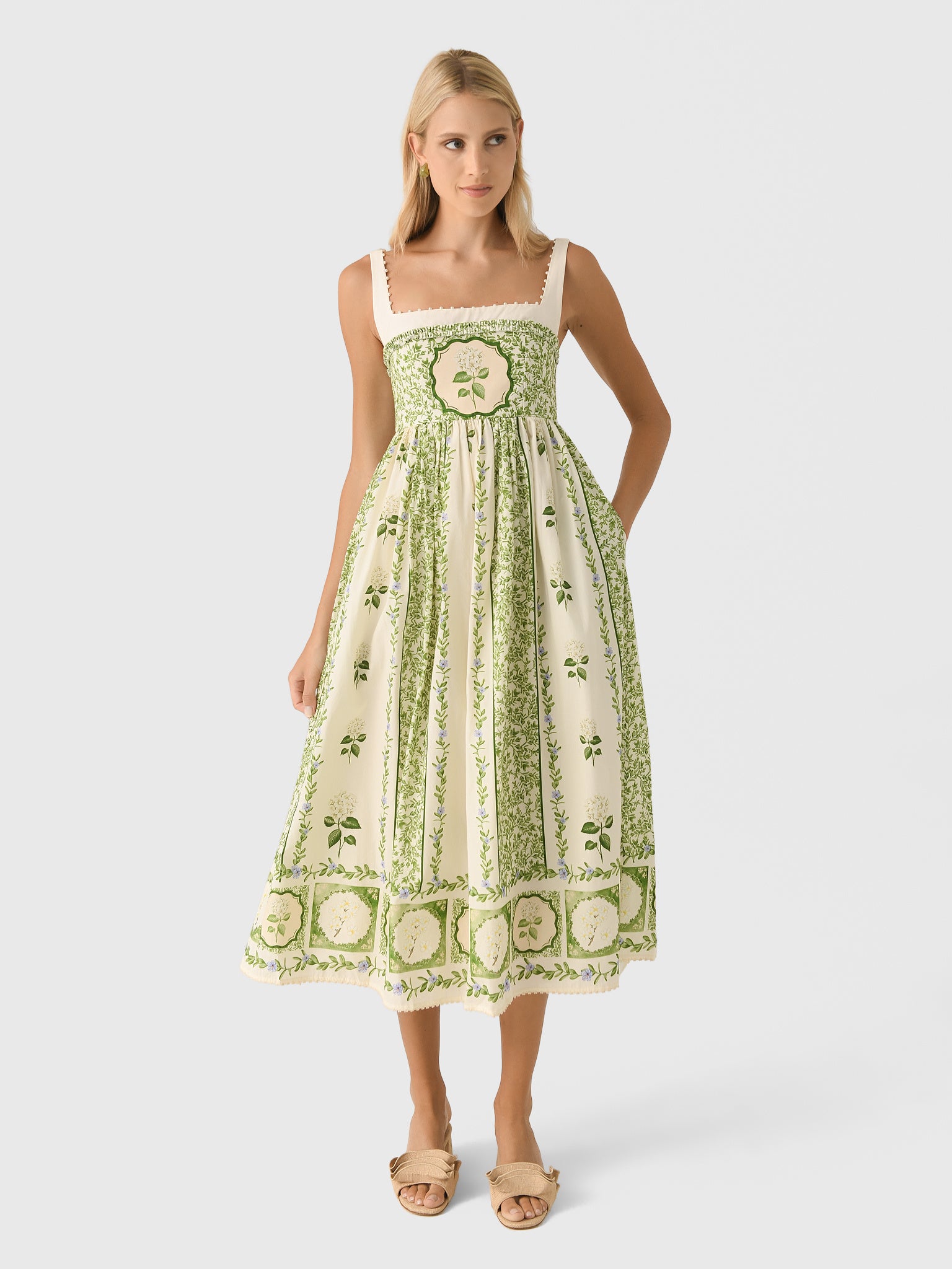 Agua By Agua Bendita Women's Barbara Wild Midi Dress - Saint Bernard